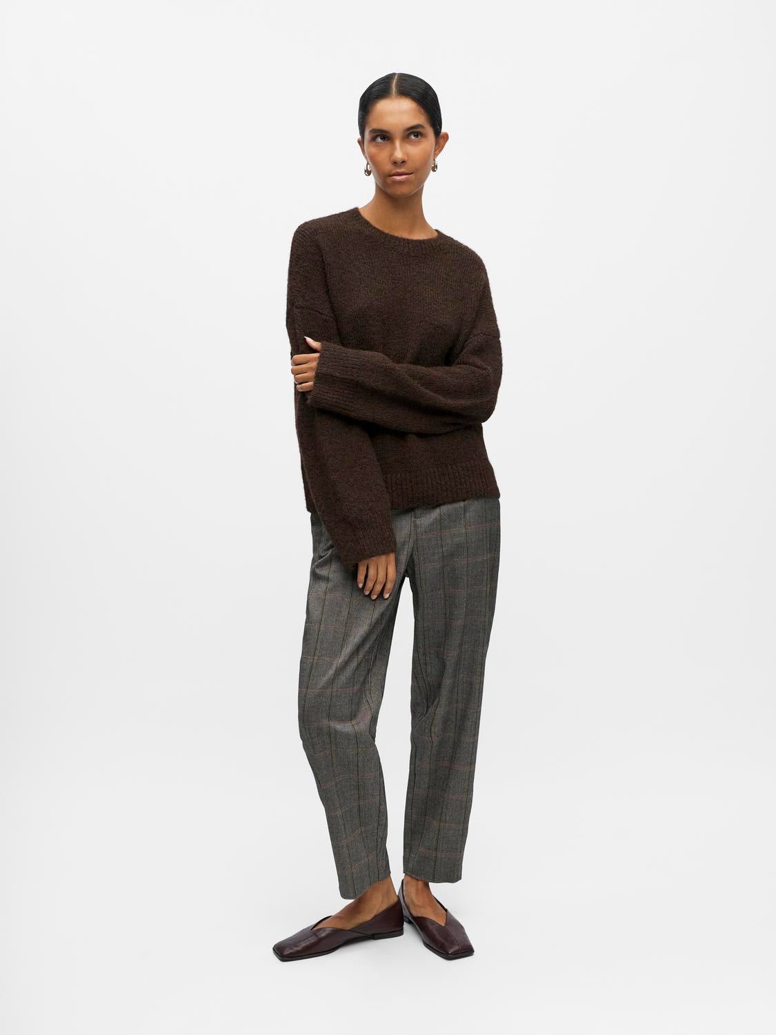 OBJSAGGIA Pullover - Seal Brown - VERO MODA & VILA Bergvik